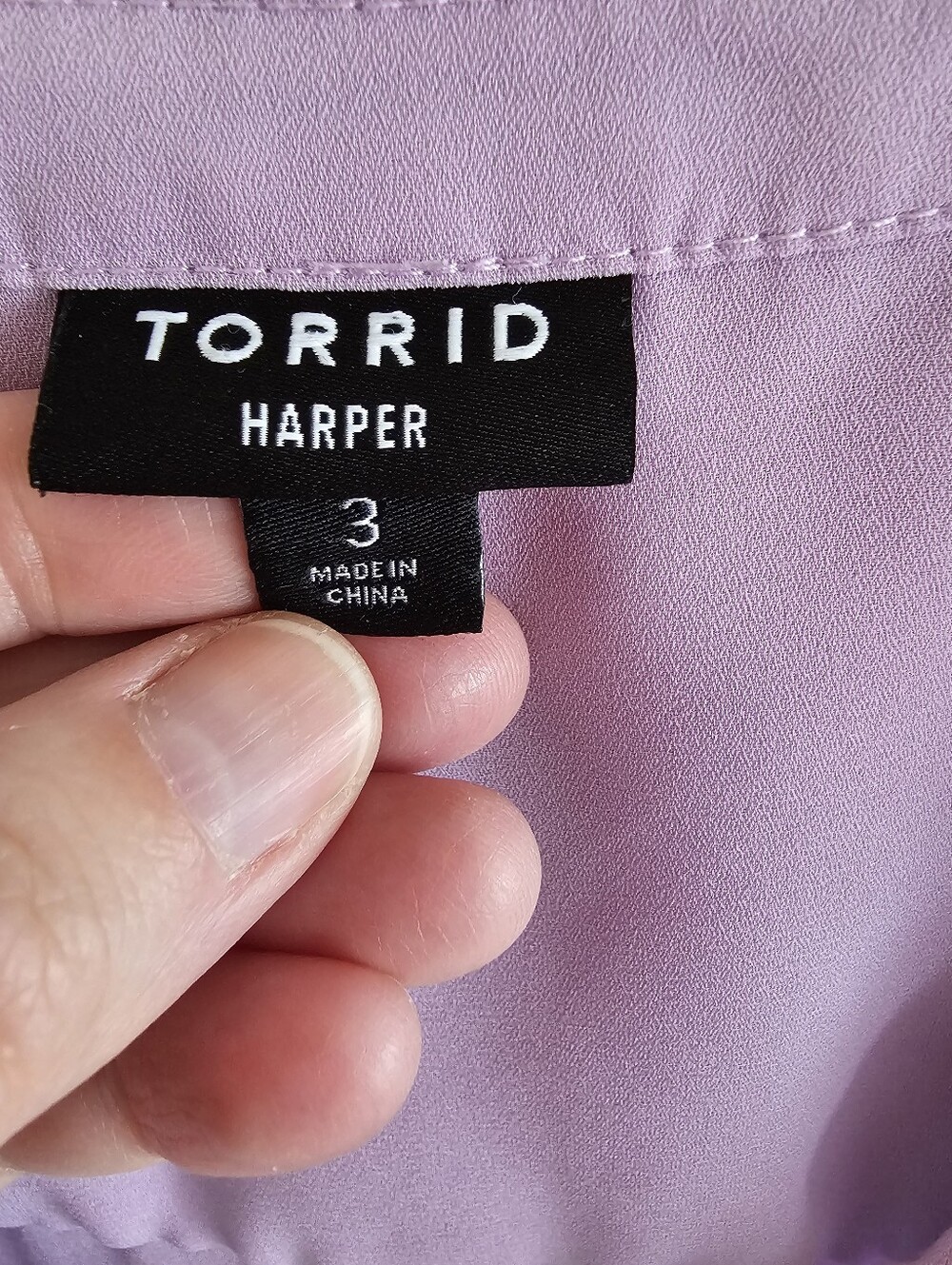 Torrid Harper 3/4 Sleeve Pullover Blouse In Soft Lavender - Picture 8 of 9